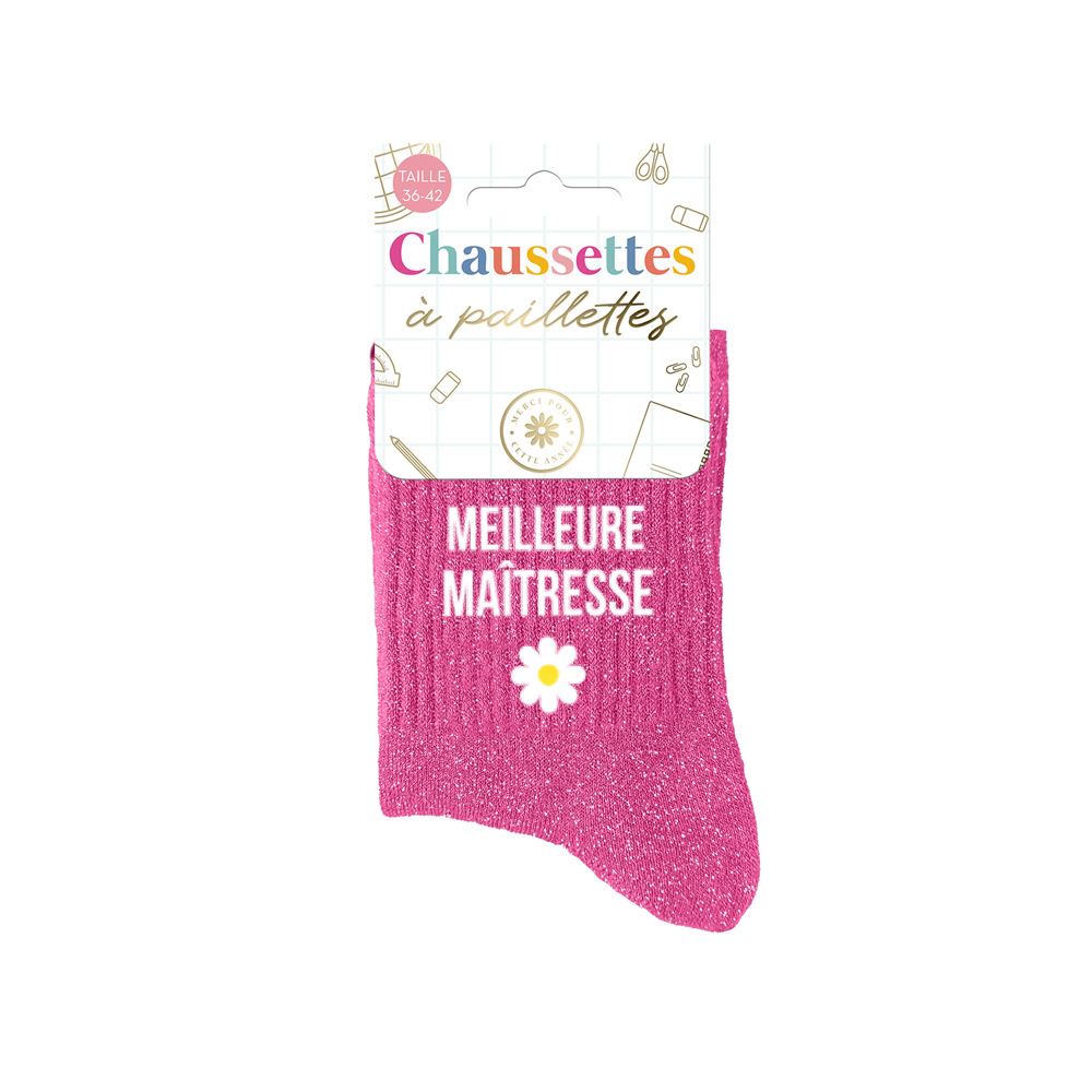 Chaussettes paillettes meilleure maitresse