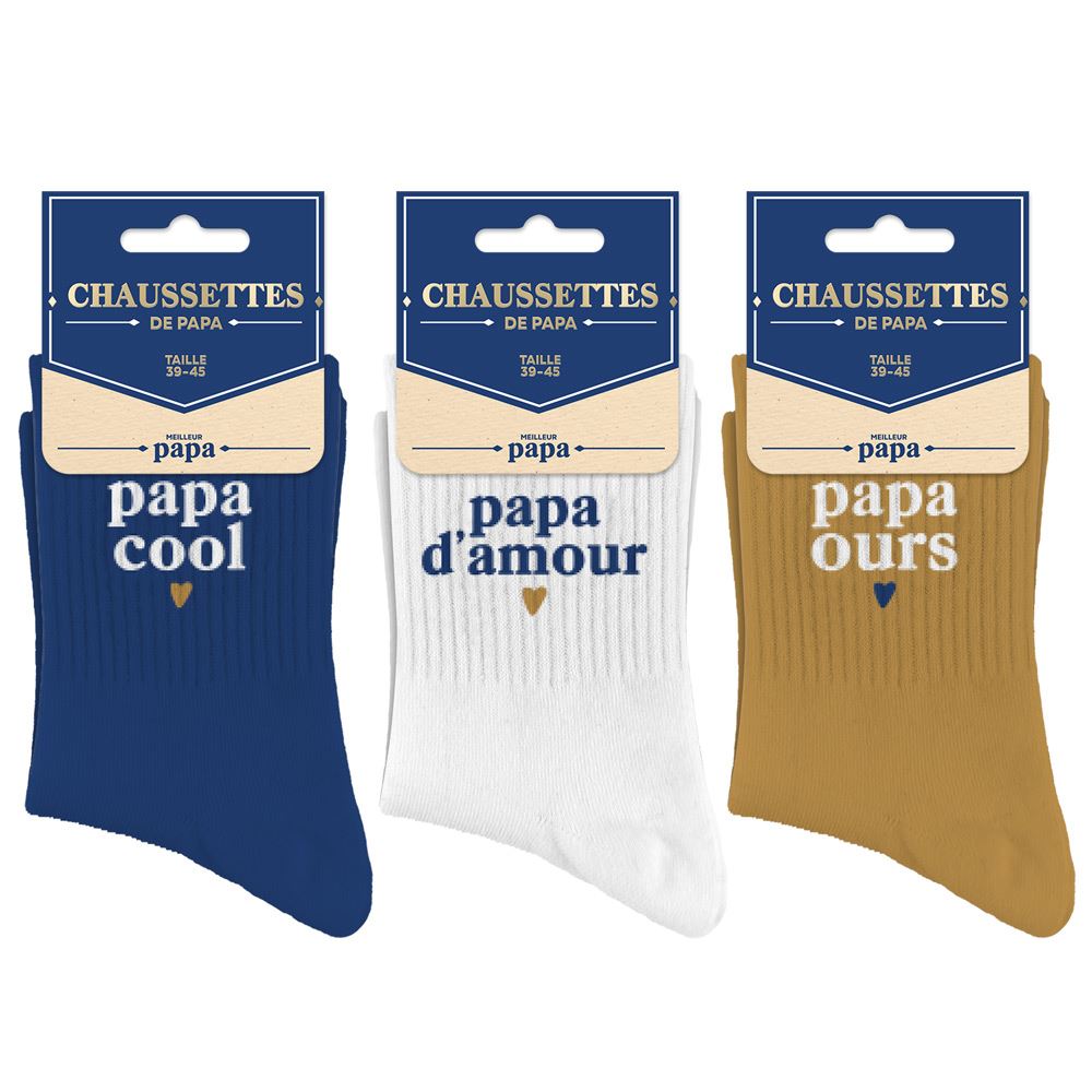Assortiment 3 chaussettes papa
