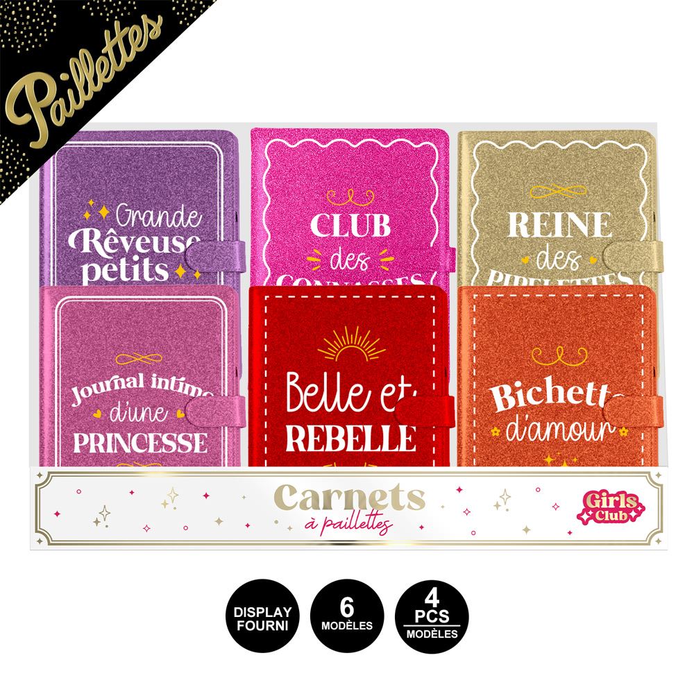 Display carnets paillettes 6mods

