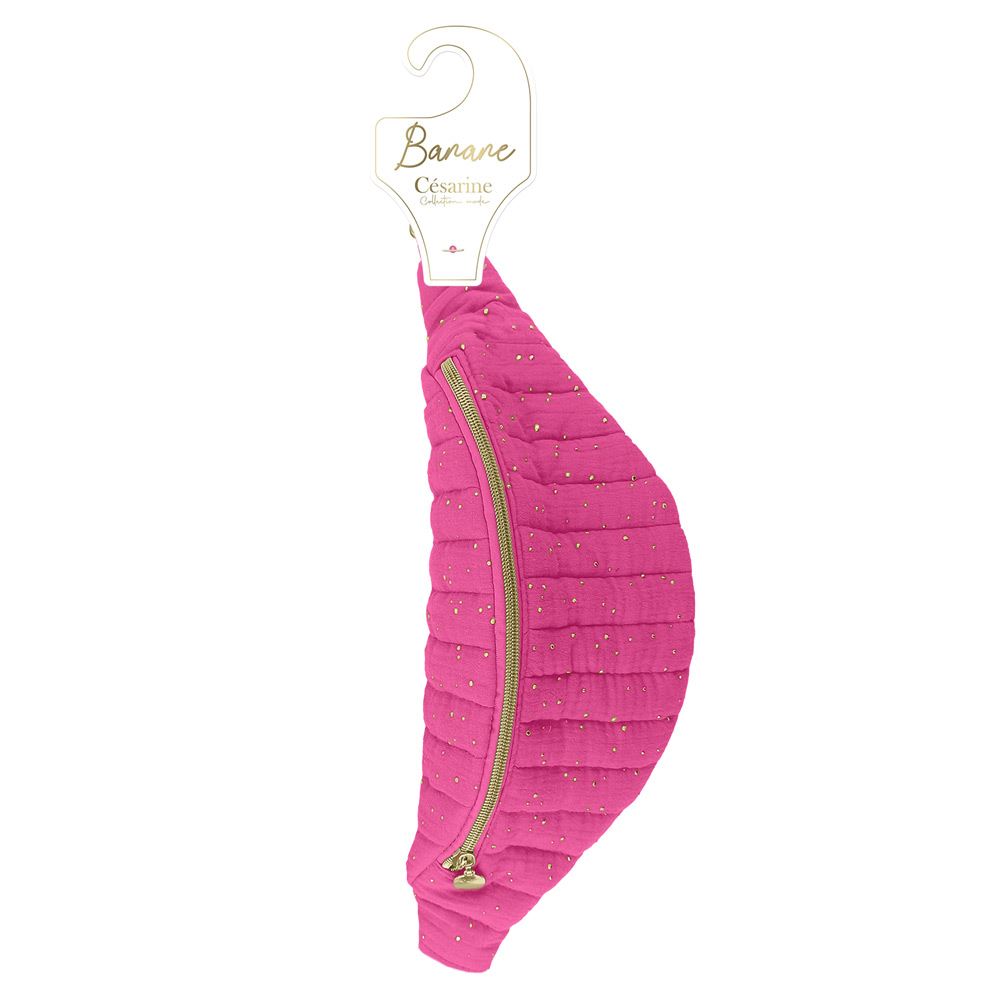Banane gaze de coton fuchsia