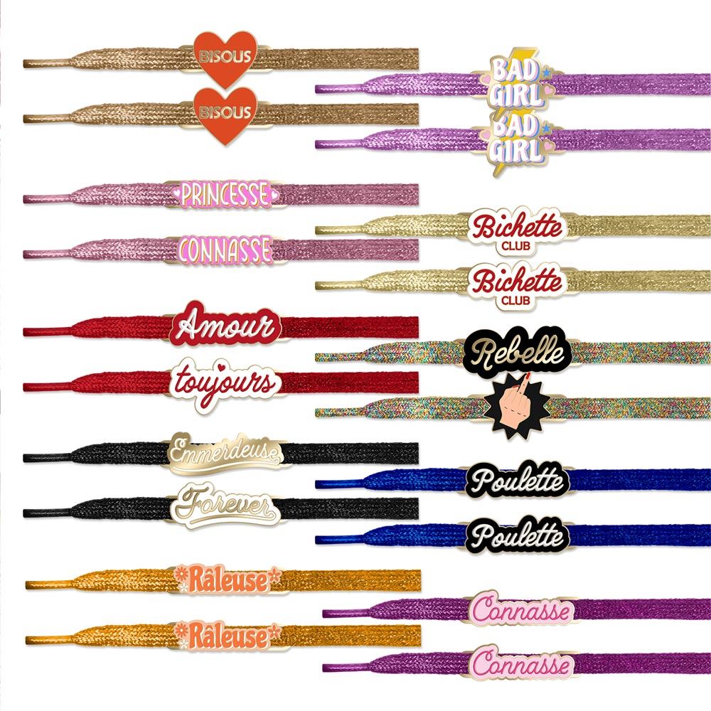 Display decorations lacets paillettes 10mods /60pcs