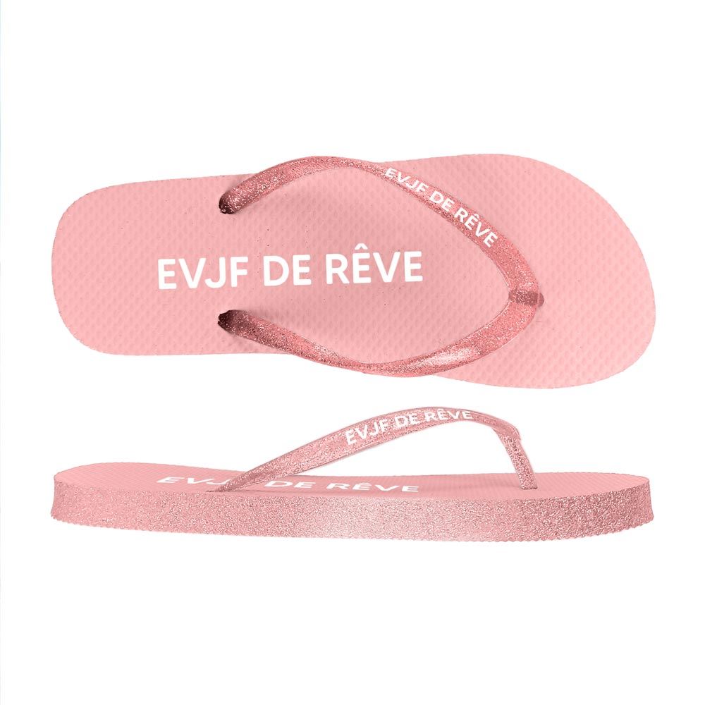 Tongs paillettes evjf t36-37/t38-39
