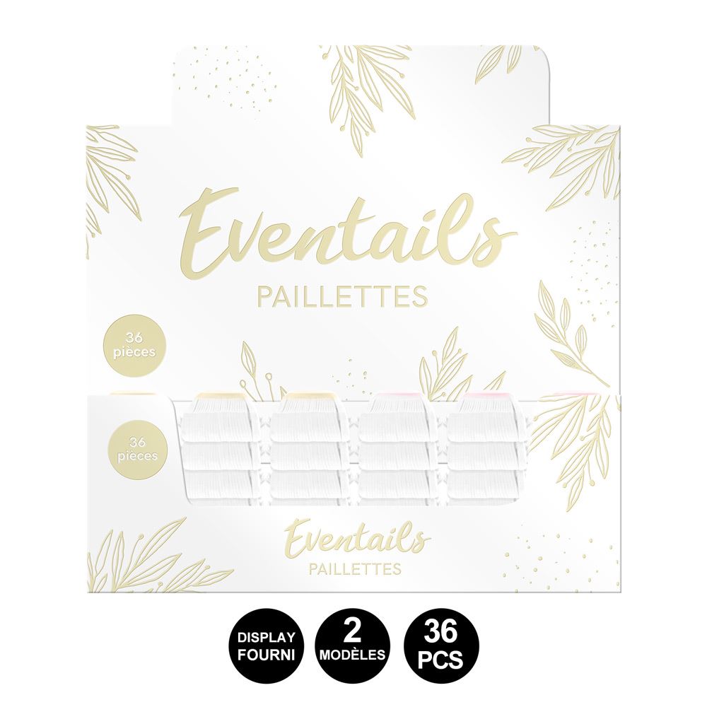Display eventails paillettes 2mods /36pcs