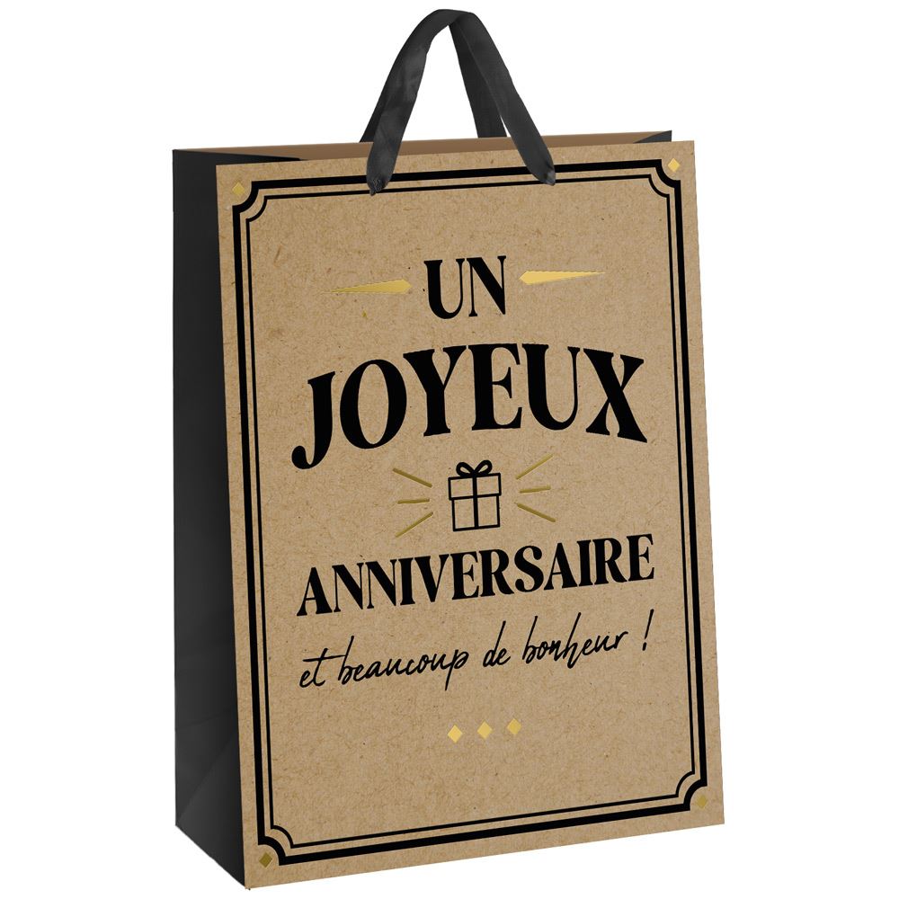 Pochette cadeau anniversaire kraft gm
