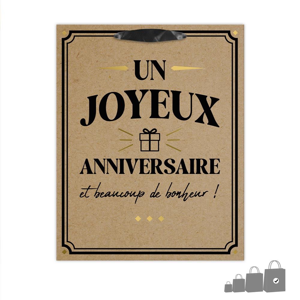 Pochette cadeau anniversaire kraft gm
