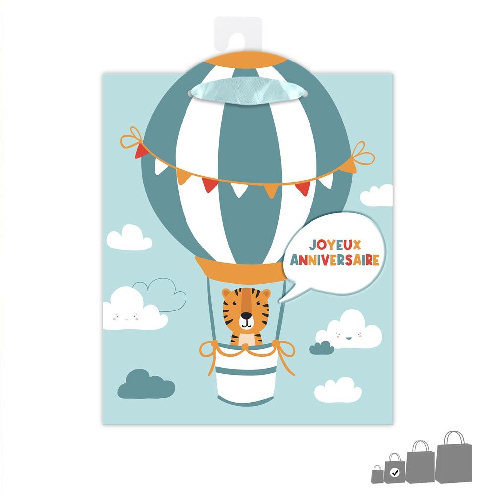 Pochette cadeau anniversaire enfant tigre pm

