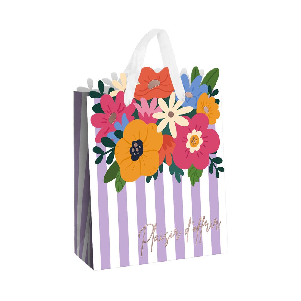 Pochette cadeau plaisir d offrir fleurs mm
