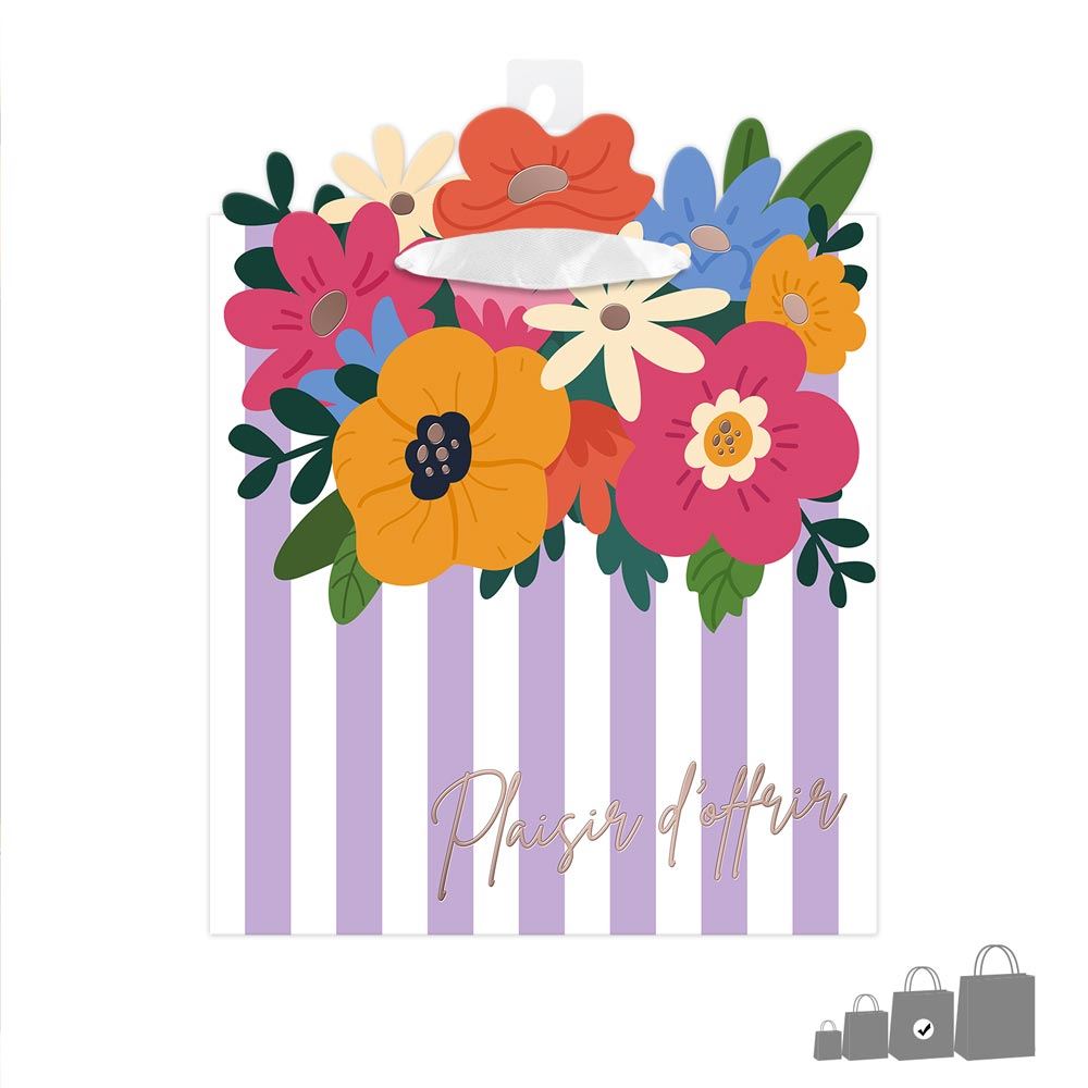 Pochette cadeau plaisir d offrir fleurs mm
