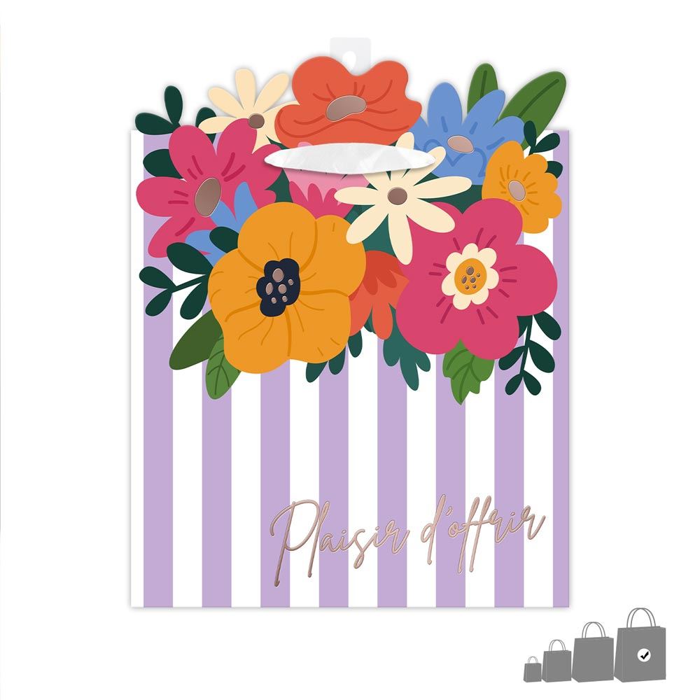 Pochette cadeau plaisir d offrir fleurs gm
