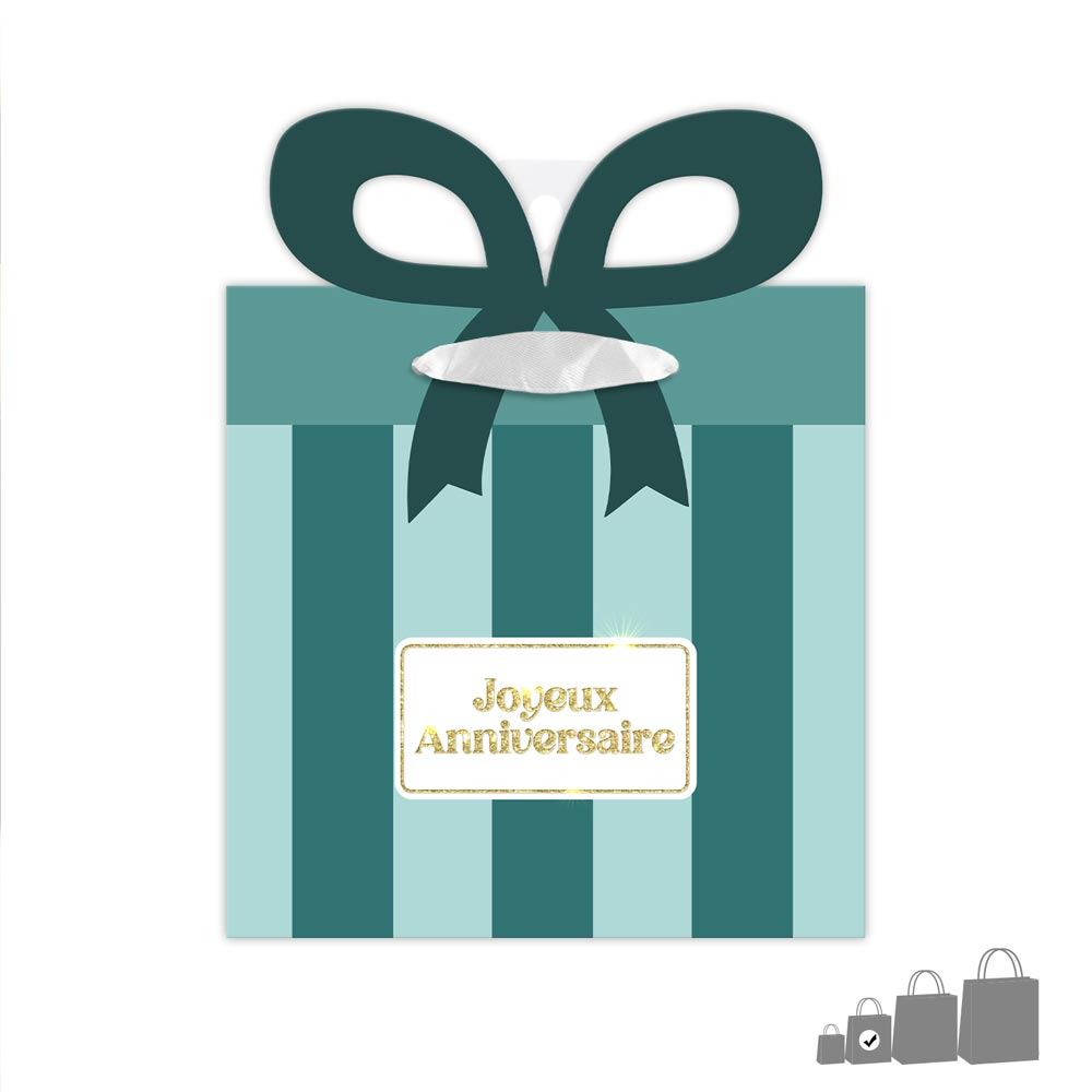 Pochette cadeau anniversaire nŒud pm
