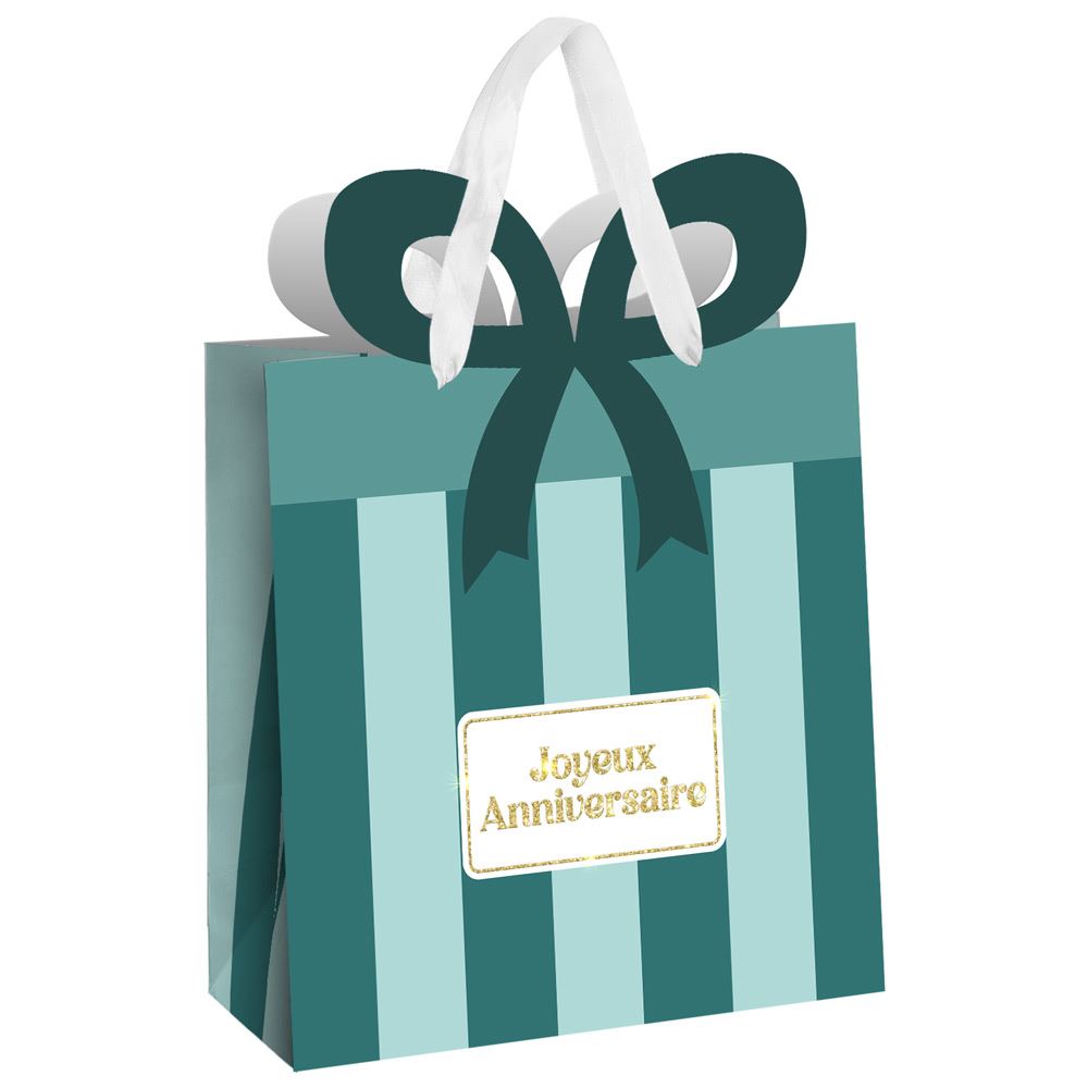Pochette cadeau anniversaire nŒud gm
