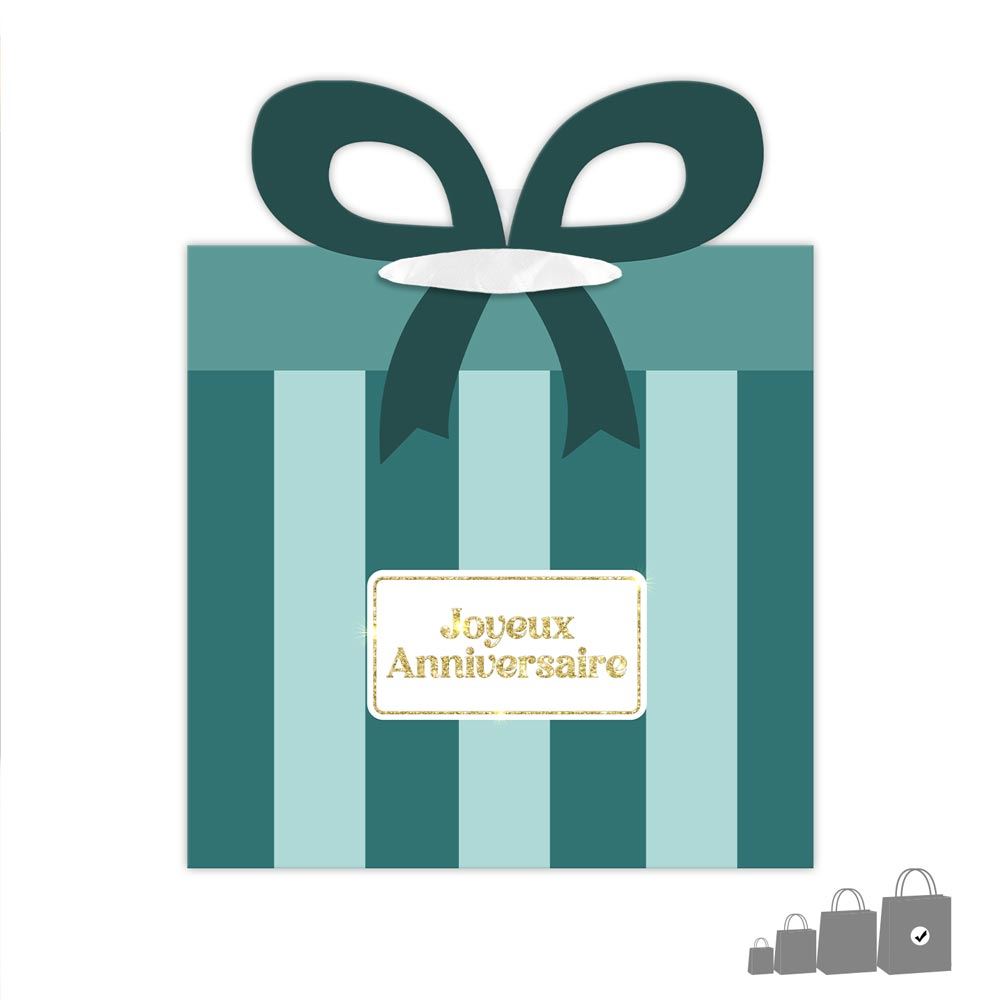 Pochette cadeau anniversaire nŒud gm
