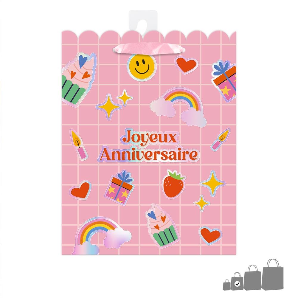 Pochette cadeau anniversaire feston pm
