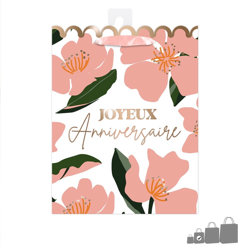 Pochette cadeau anniversaire fleur pm
