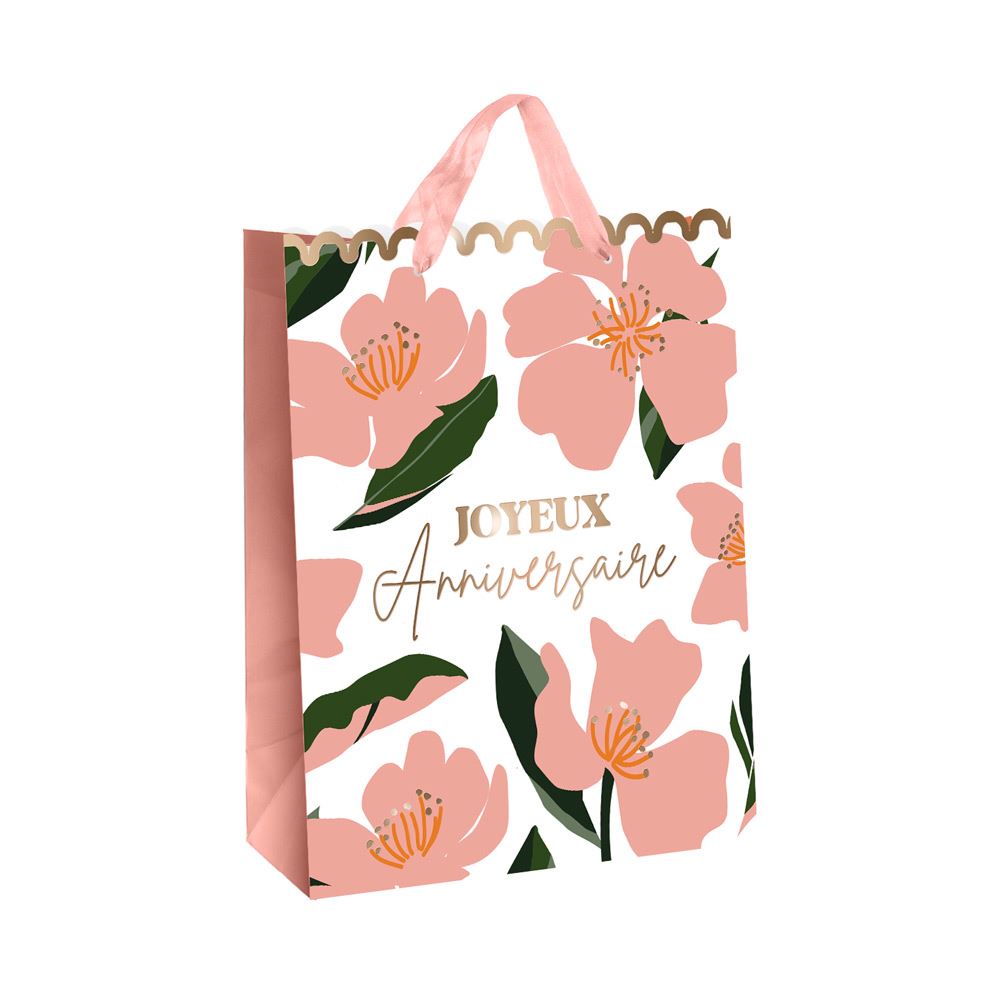 Pochette cadeau anniversaire fleur mm
