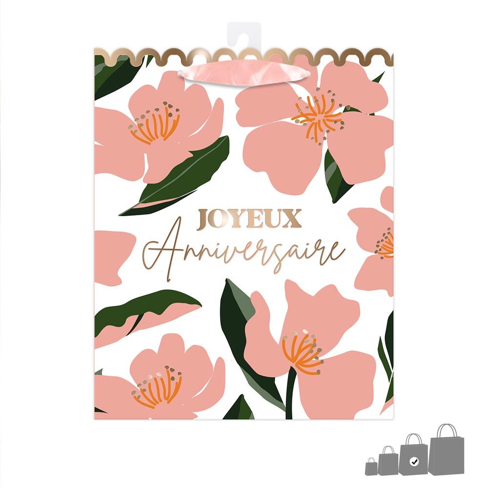 Pochette cadeau anniversaire fleur mm
