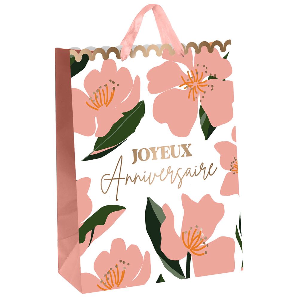 Pochette cadeau anniversaire fleur gm
