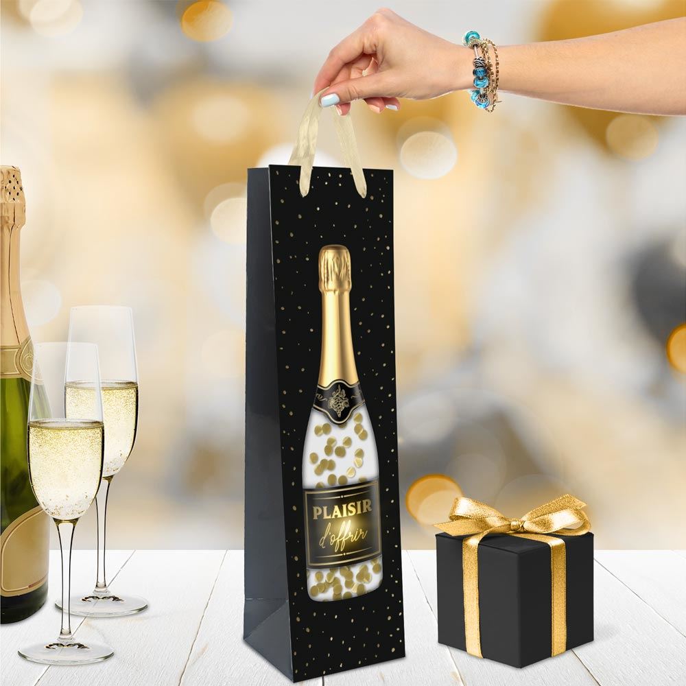 Pochette cadeau vin plaisir d offrir confettis
