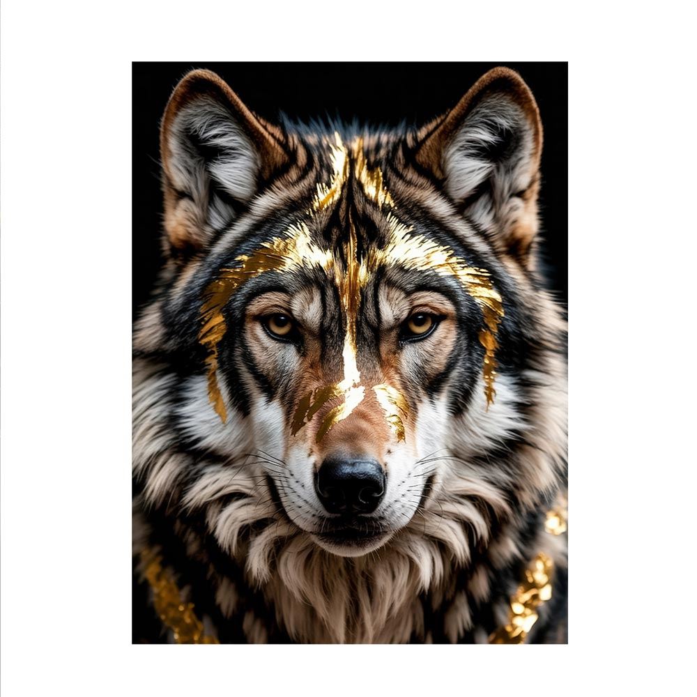 Toile effet laque loup 80x60cm