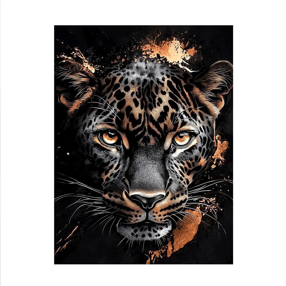 Toile effet laquee leopard 80x60cm
