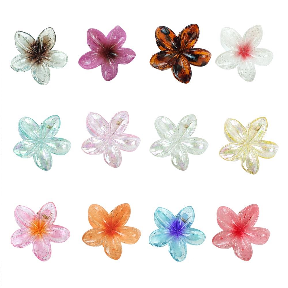 Display pince cheveux fleurs paillettes 12mods /48pcs