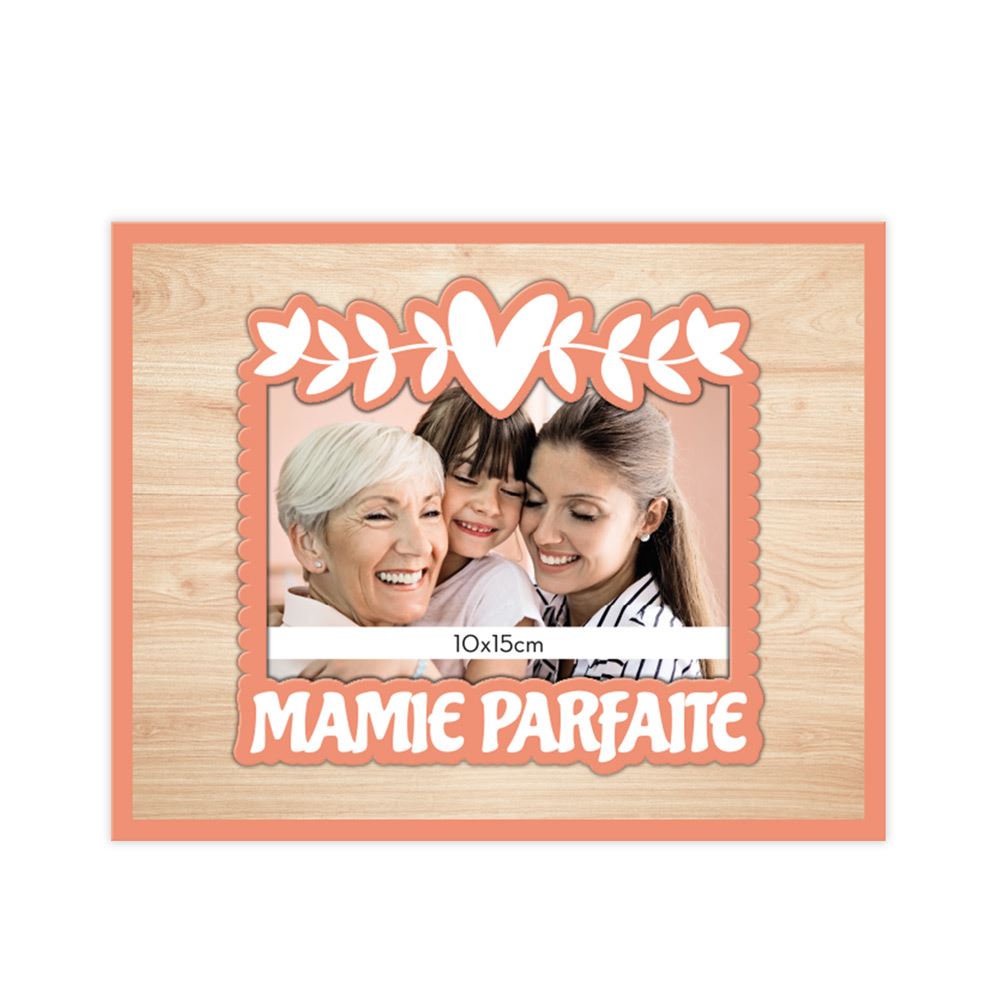 Cadre photo bois relief "mamie parfaite"