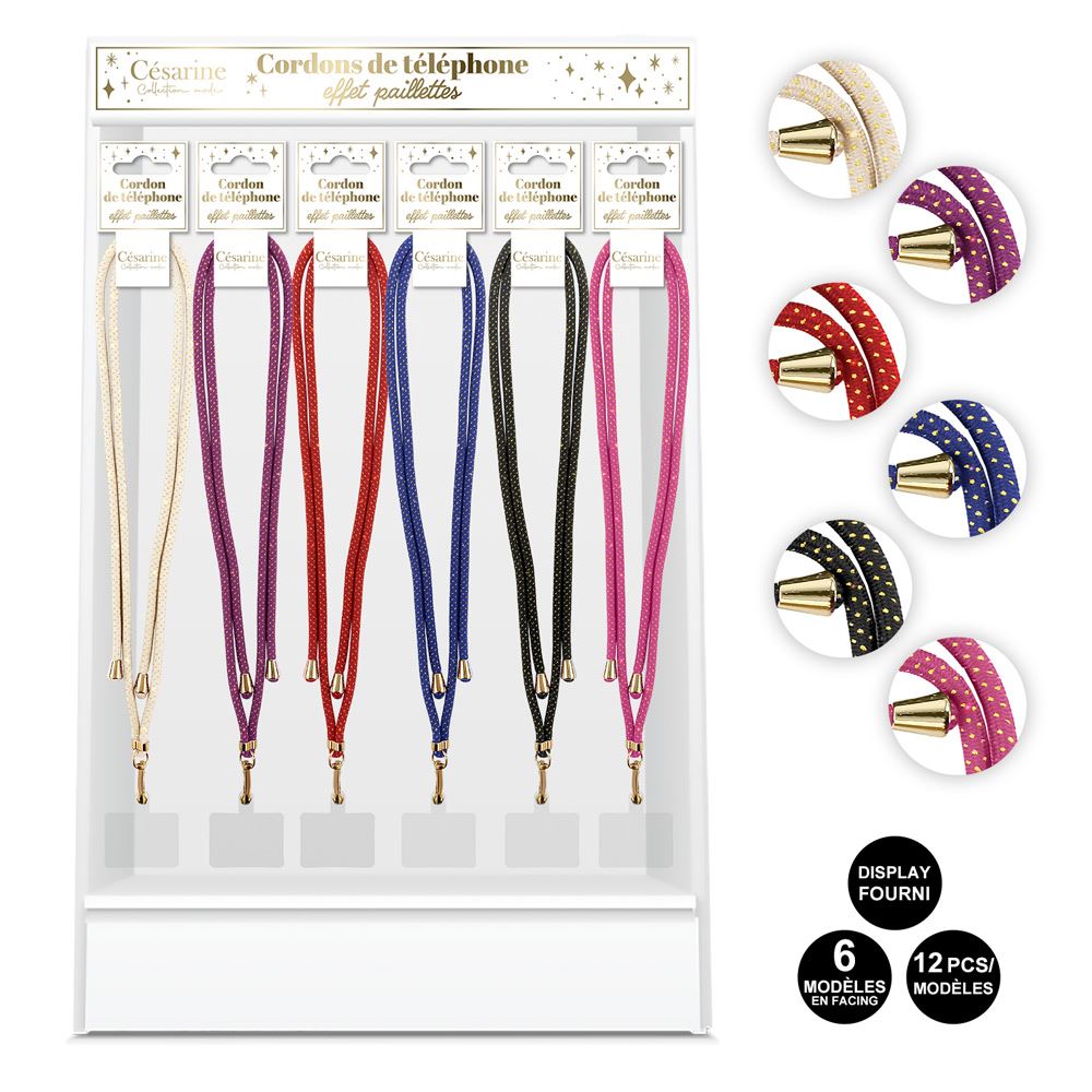 Cordons de telephone lurex 6mods