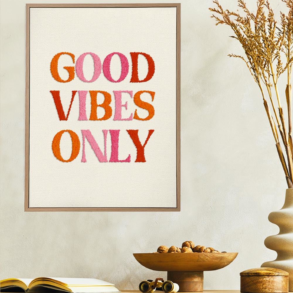 Toile tuftee good vibes only