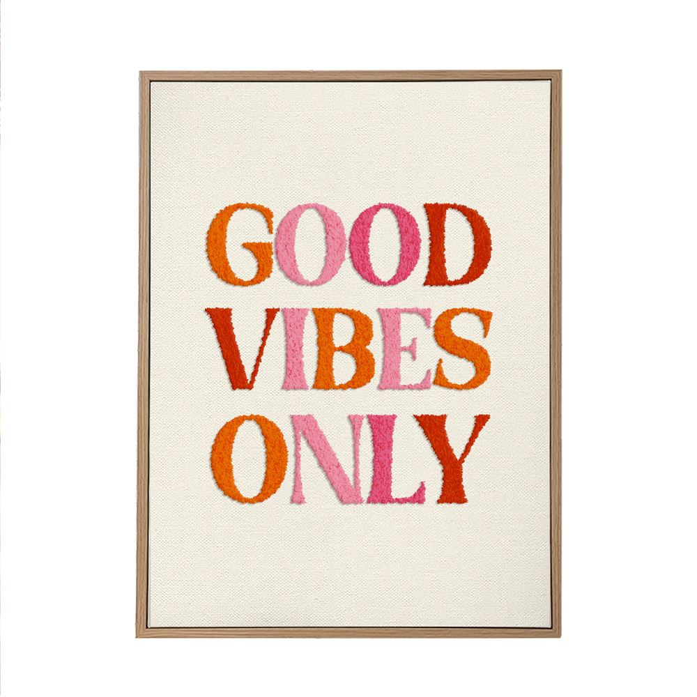 Toile tuftee good vibes only