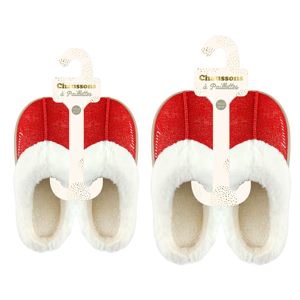 Chaussons a paillettes amour t36-37/38-39