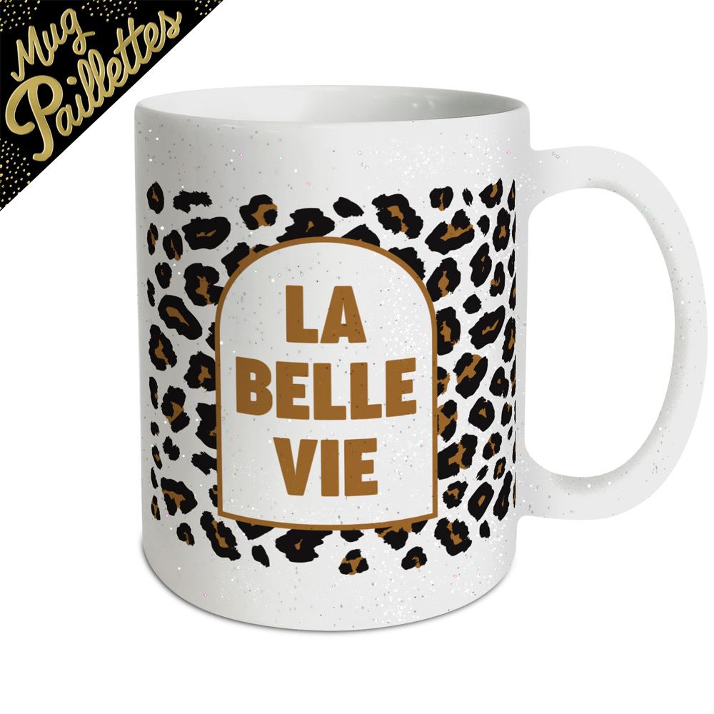 Mug a paillettes leopard la belle vie