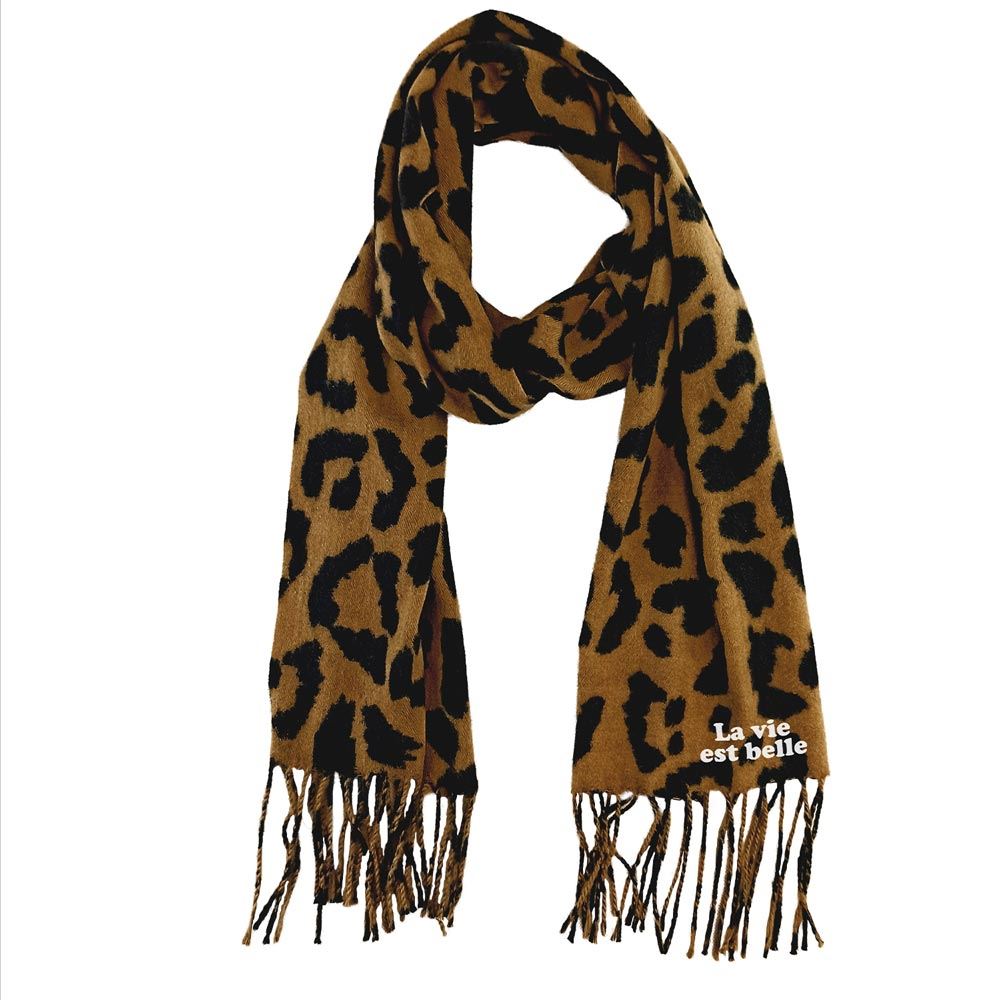Echarpe leopard la vie est belle