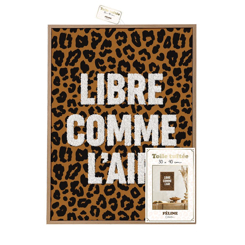 Toile tuftee leopard libre comme l air