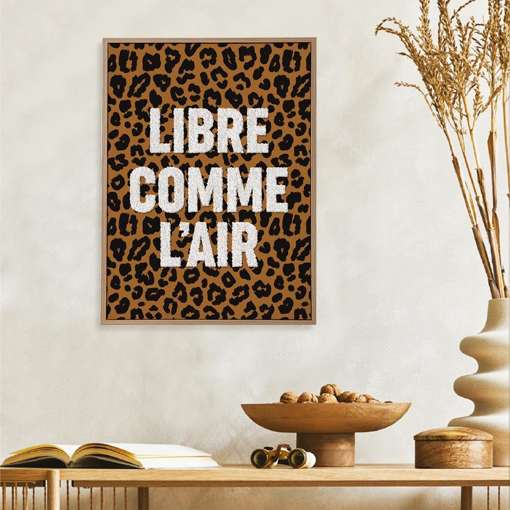 Toile tuftee leopard libre comme l air