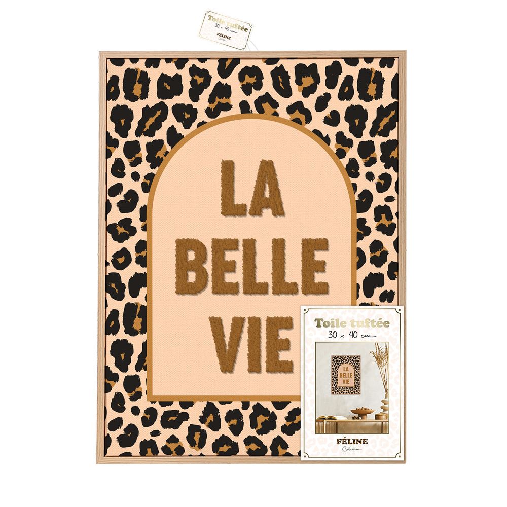Toile tuftee leopard la belle vie