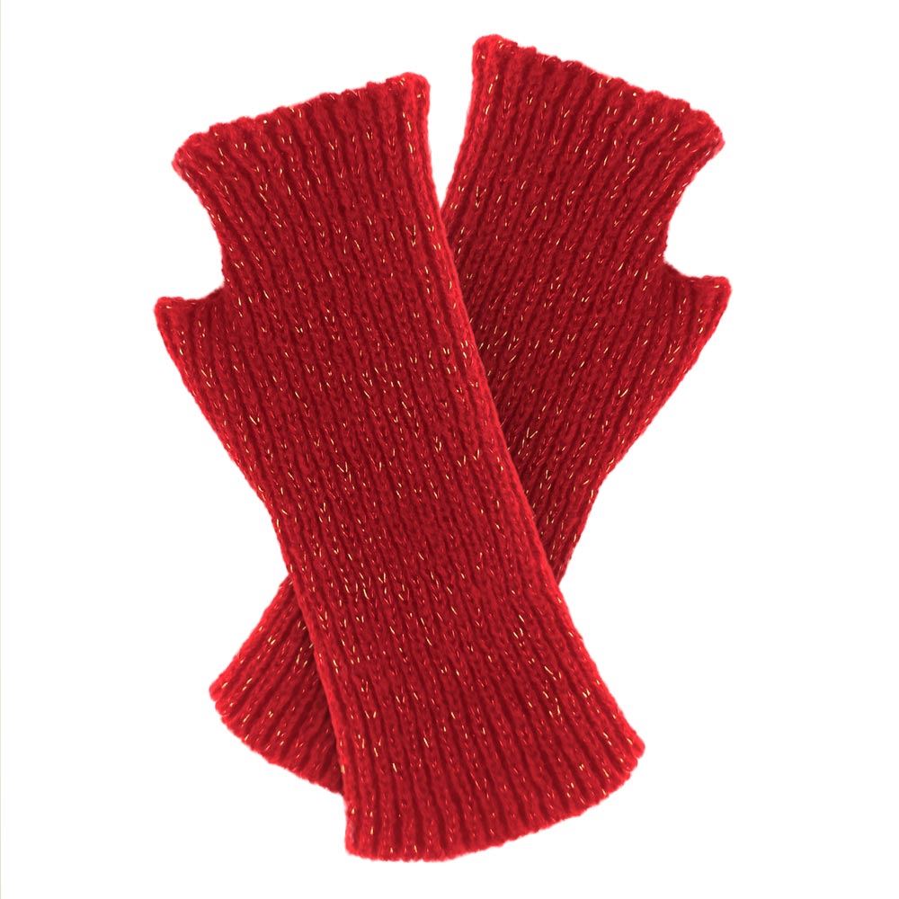 Mitaines hiver a paillettes rouge