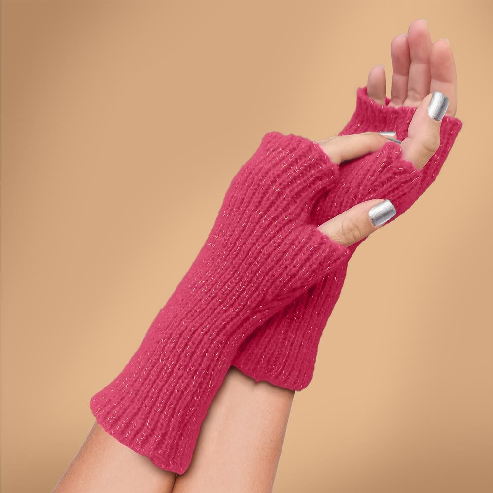 Mitaines hiver a paillettes fuchsia