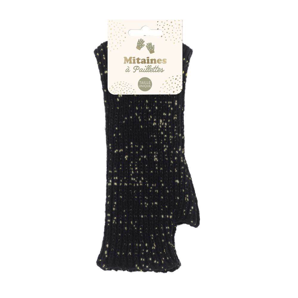 Mitaines hiver a paillettes noires