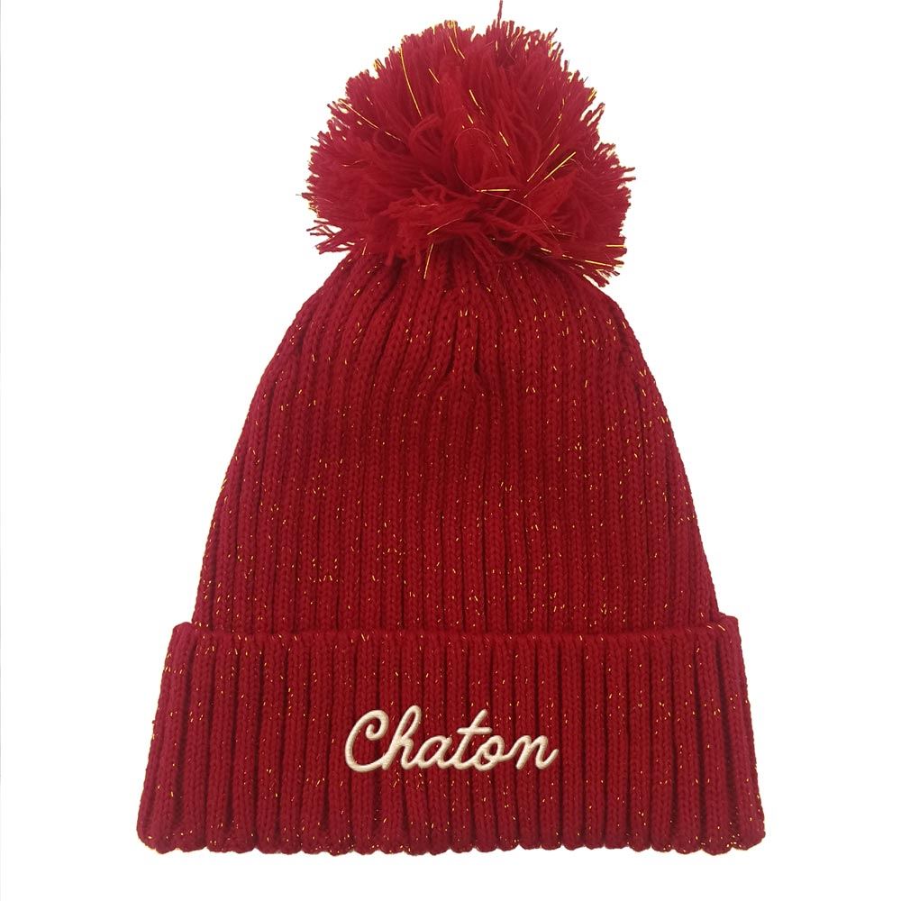 Bonnet hiver a paillettes chaton