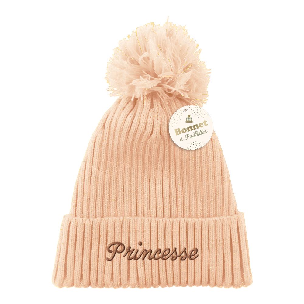 Bonnet hiver a paillettes princesse