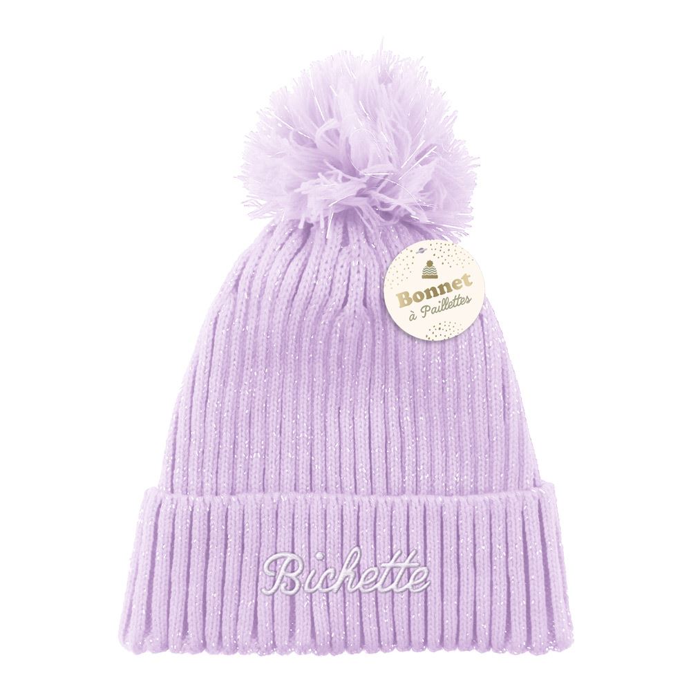 Bonnet hiver a paillettes bichette