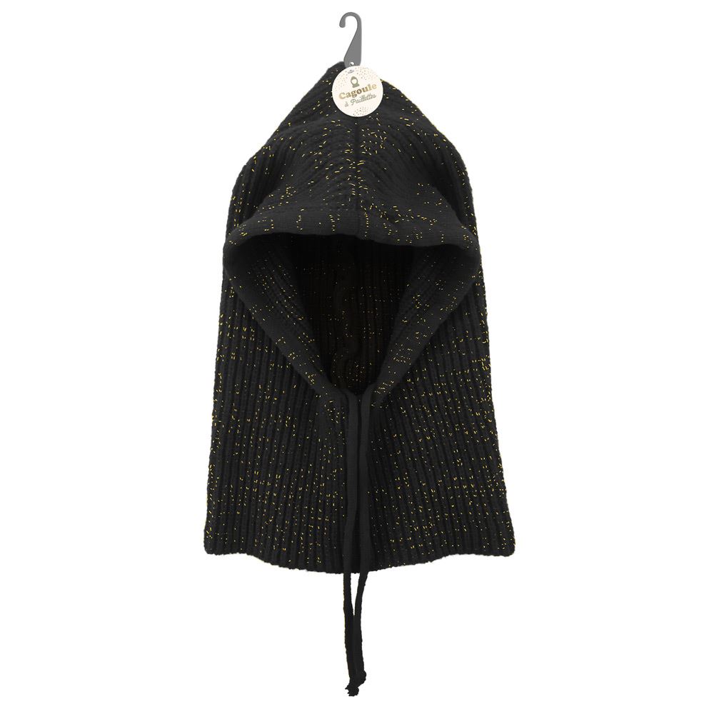 Cagoule hiver a paillettes noire