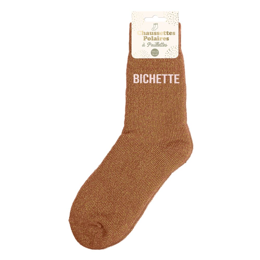Chaussettes hiver a paillettes bichette
