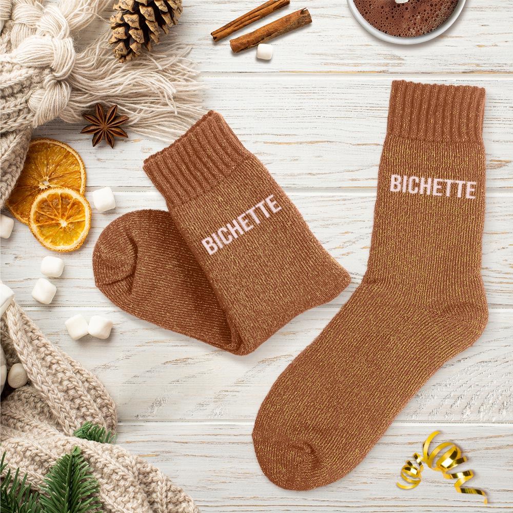 Chaussettes hiver a paillettes bichette