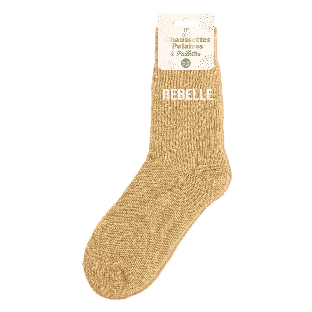 Chaussettes hiver a paillettes rebelle