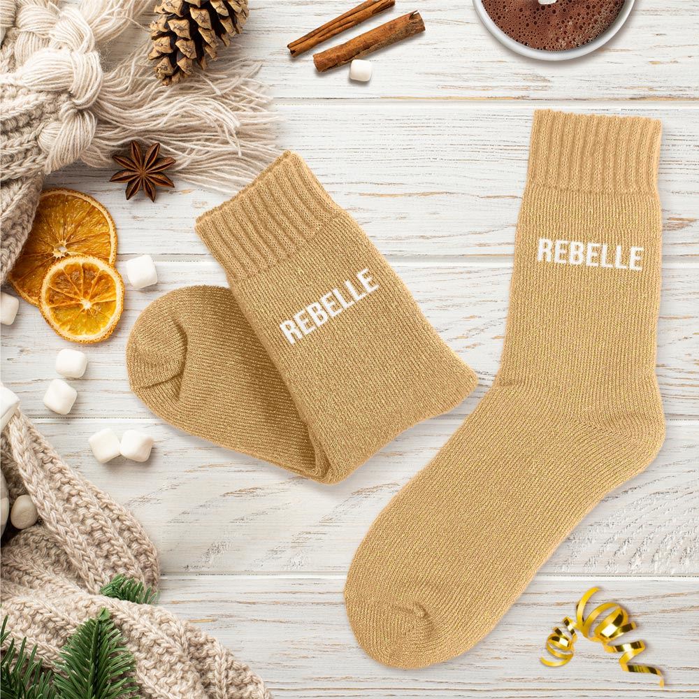 Chaussettes hiver a paillettes rebelle