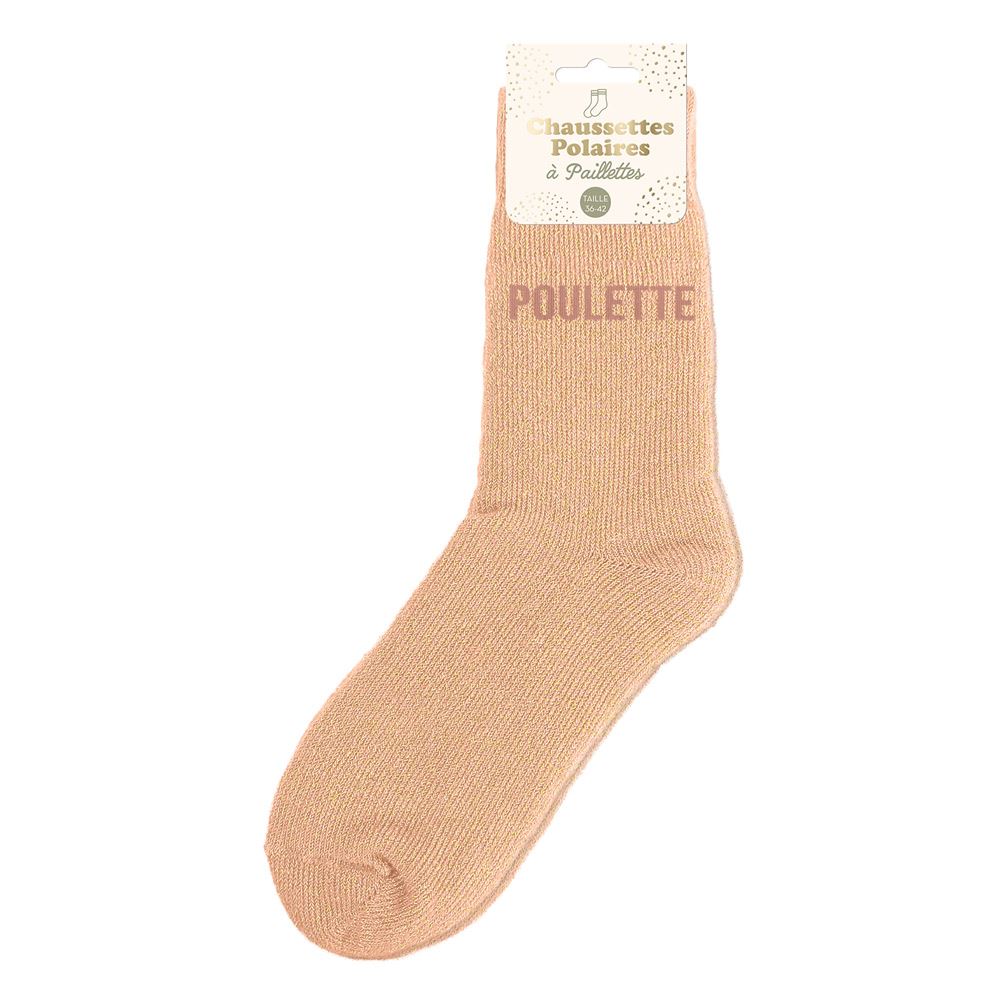 Chaussettes hiver a paillettes poulette