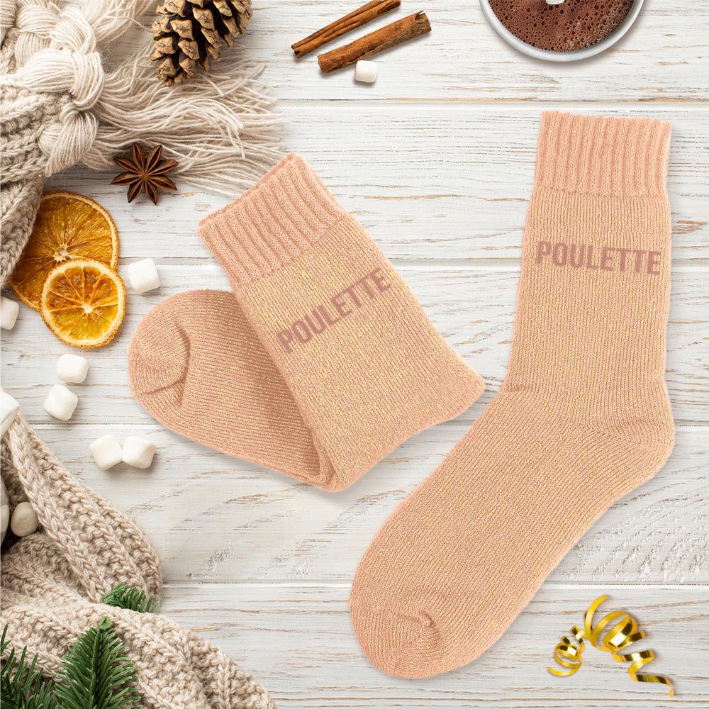 Chaussettes hiver a paillettes poulette