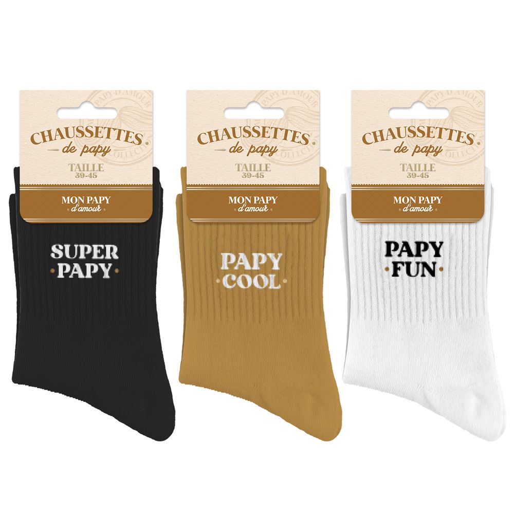 Assortiment de 18 chaussettes papy
