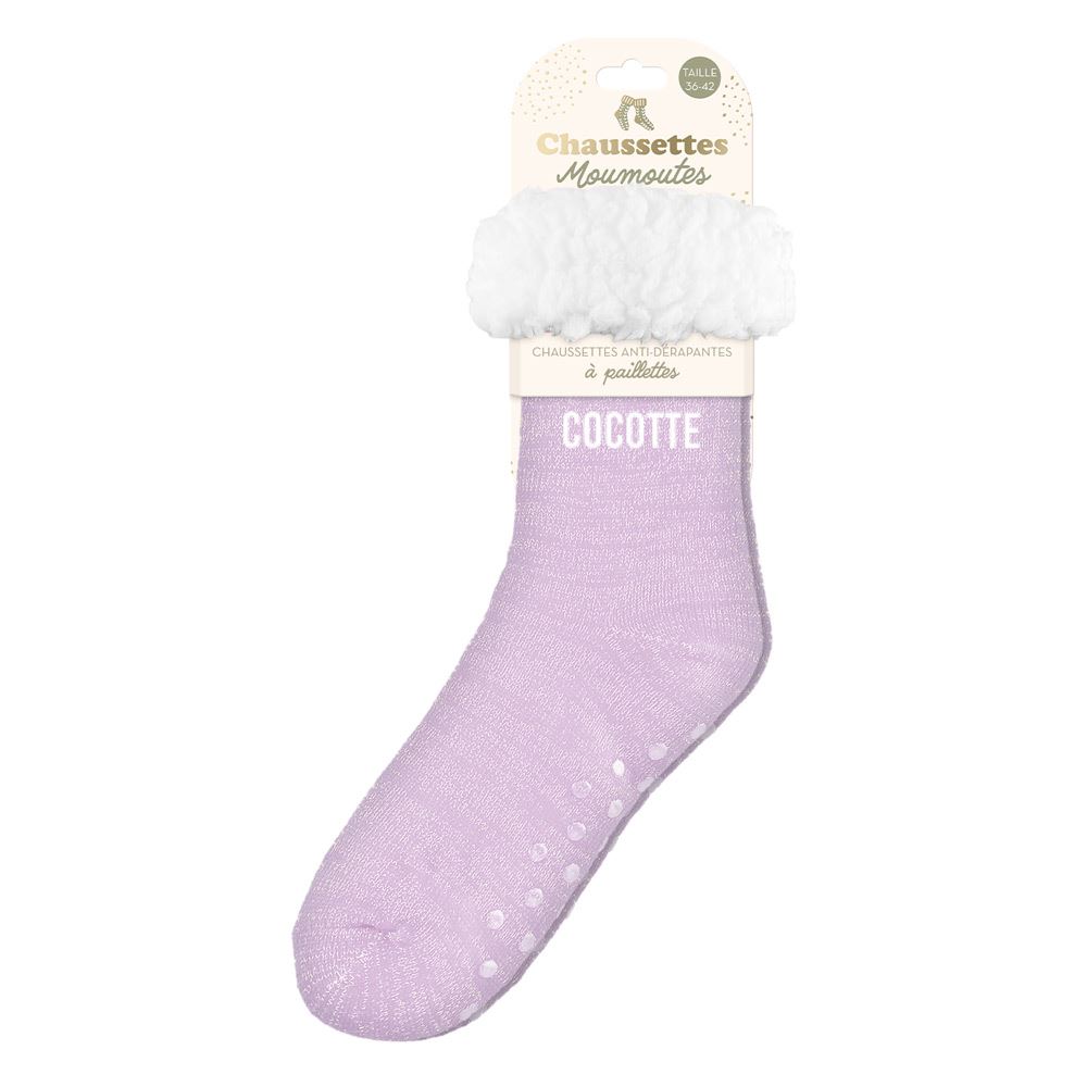 Chaussettes moumoutes a paillettes cocotte